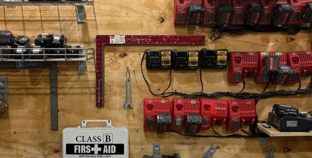 prefab tools hanging on wall